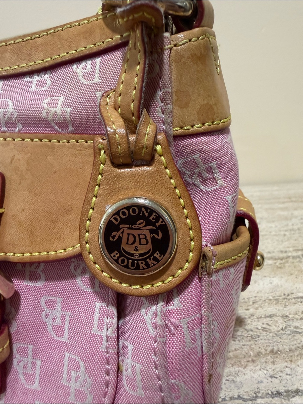 Dooney & Bourke Vintage Rare 2000s Signature Double pocket Satchel - Picture 7 of 16